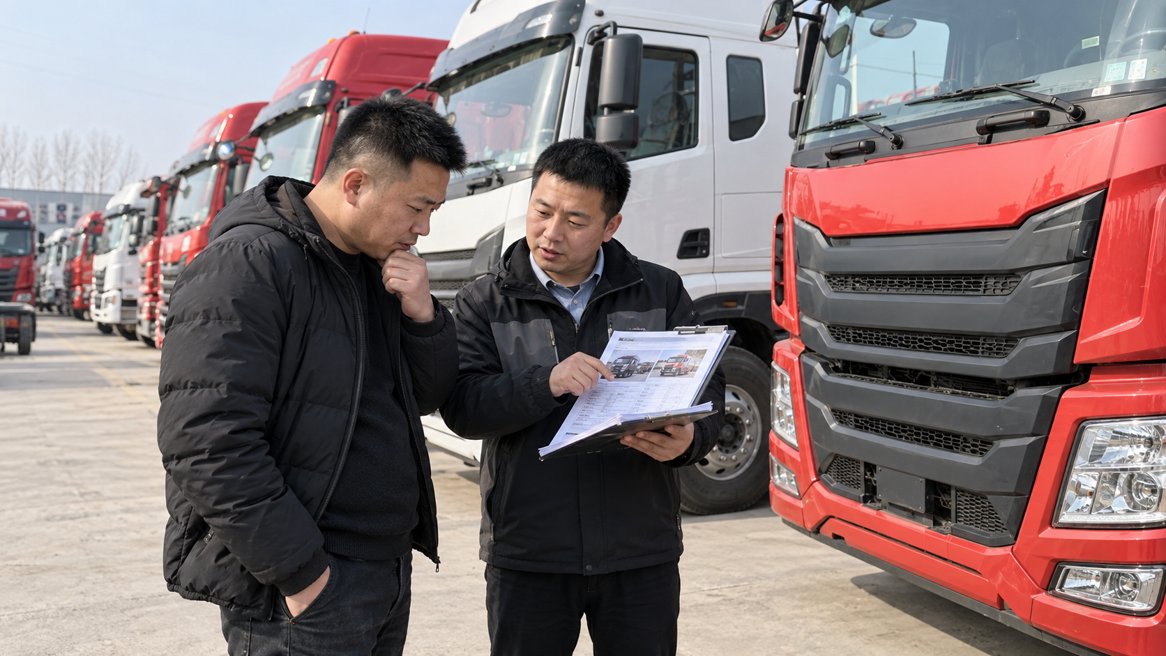 买家在二手货车市场对比国六车型和车辆配置